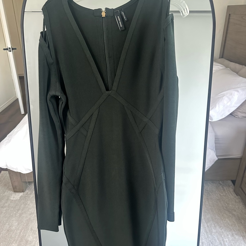 Guess by Marciano Green Cold Shoulder Bodycon Dress